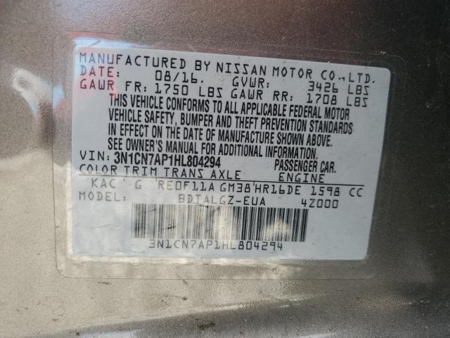 Photo 12 VIN: 3N1CN7AP1HL804294 - NISSAN VERSA S 