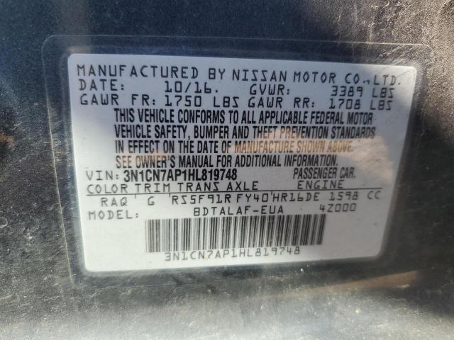 Photo 11 VIN: 3N1CN7AP1HL819748 - NISSAN VERSA S 