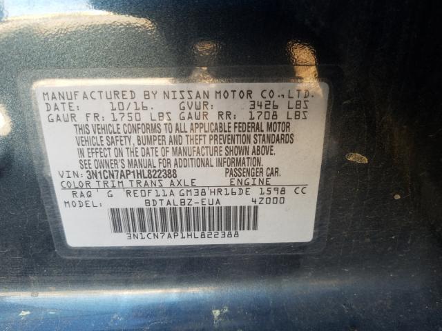 Photo 9 VIN: 3N1CN7AP1HL822388 - NISSAN VERSA 