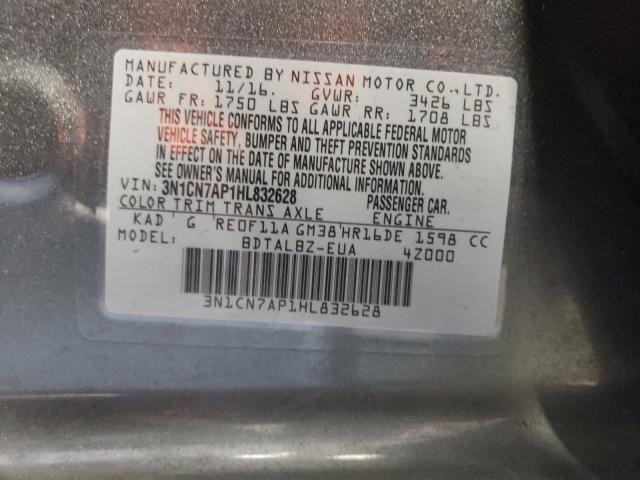 Photo 9 VIN: 3N1CN7AP1HL832628 - NISSAN VERSA S 