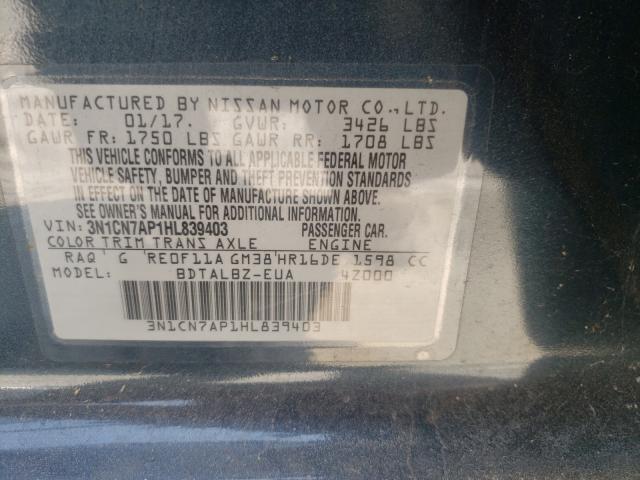 Photo 9 VIN: 3N1CN7AP1HL839403 - NISSAN VERSA S 