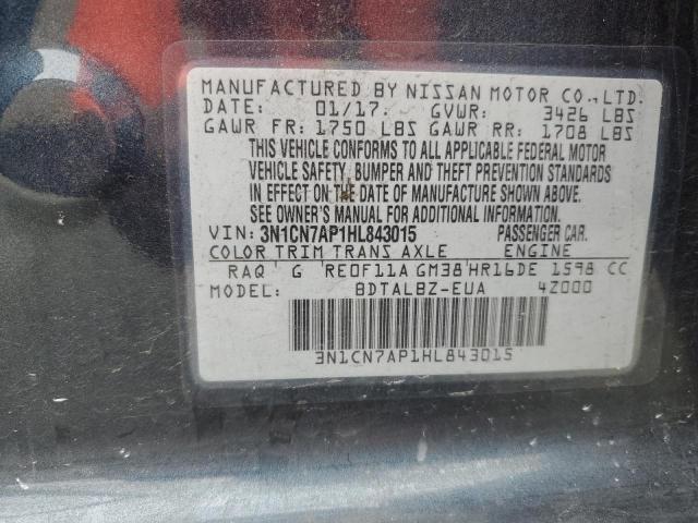 Photo 11 VIN: 3N1CN7AP1HL843015 - NISSAN VERSA S 