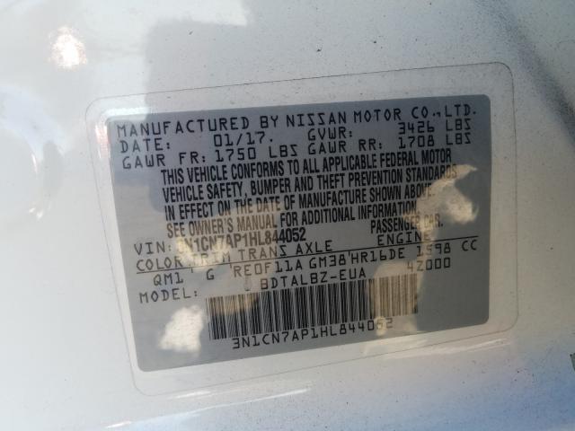 Photo 9 VIN: 3N1CN7AP1HL844052 - NISSAN VERSA S 