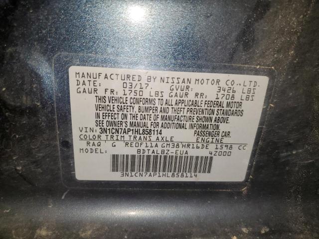 Photo 11 VIN: 3N1CN7AP1HL858114 - NISSAN VERSA 