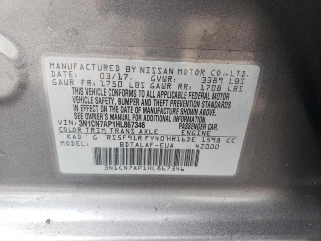 Photo 11 VIN: 3N1CN7AP1HL867346 - NISSAN VERSA 