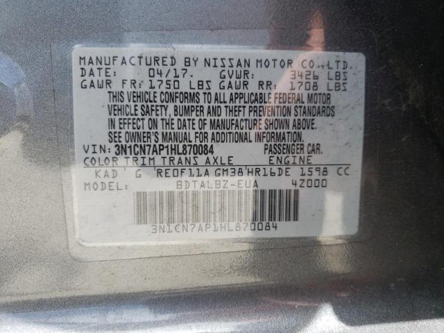 Photo 11 VIN: 3N1CN7AP1HL870084 - NISSAN VERSA S 