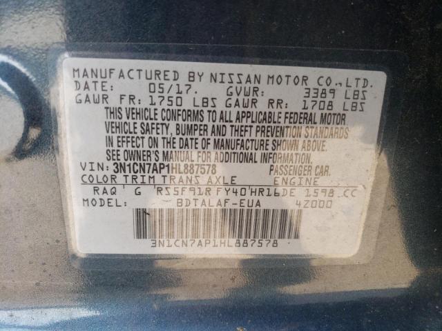 Photo 12 VIN: 3N1CN7AP1HL887578 - NISSAN VERSA S 