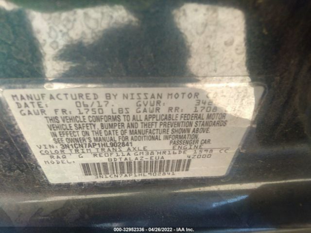 Photo 8 VIN: 3N1CN7AP1HL902841 - NISSAN VERSA SEDAN 