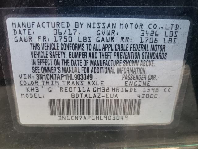 Photo 9 VIN: 3N1CN7AP1HL903049 - NISSAN VERSA S 