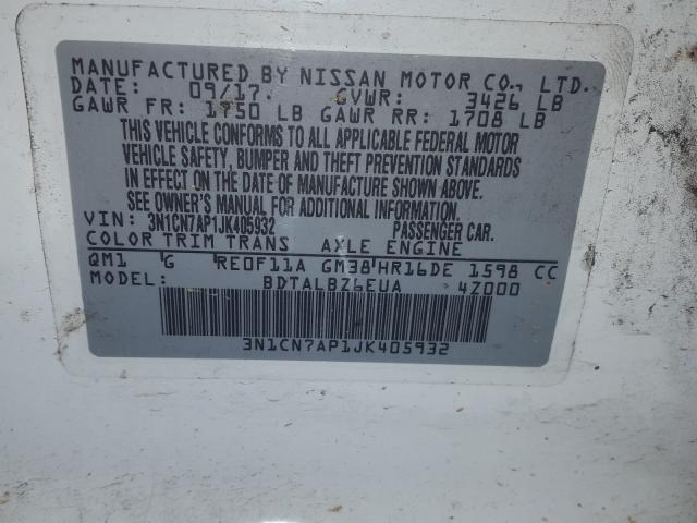 Photo 9 VIN: 3N1CN7AP1JK405932 - NISSAN VERSA 