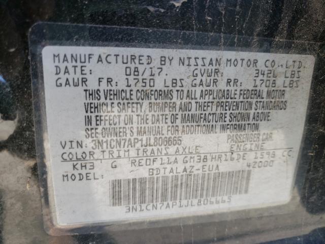 Photo 9 VIN: 3N1CN7AP1JL806665 - NISSAN VERSA S 