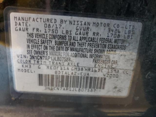 Photo 9 VIN: 3N1CN7AP1JL807587 - NISSAN VERSA S 