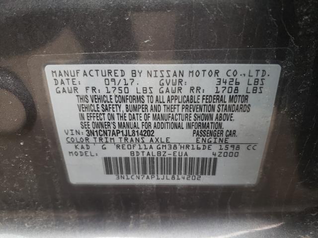 Photo 9 VIN: 3N1CN7AP1JL814202 - NISSAN VERSA S 