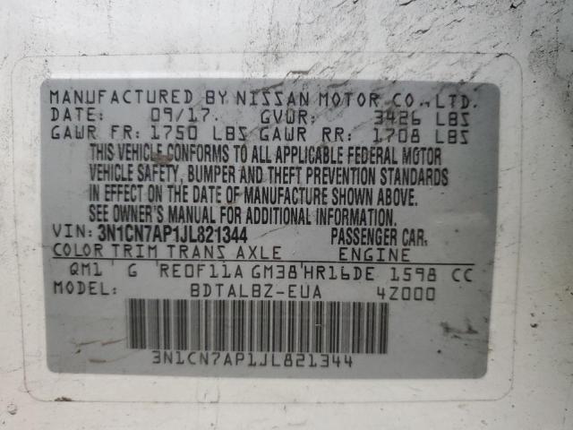 Photo 11 VIN: 3N1CN7AP1JL821344 - NISSAN VERSA 