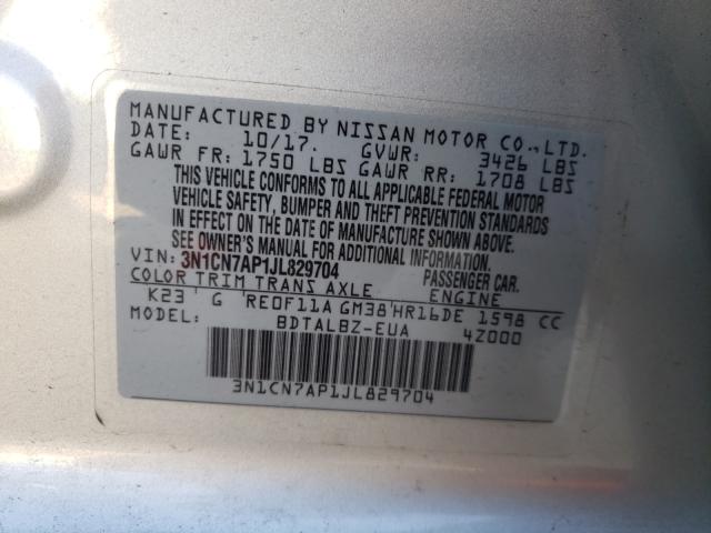 Photo 9 VIN: 3N1CN7AP1JL829704 - NISSAN VERSA S 