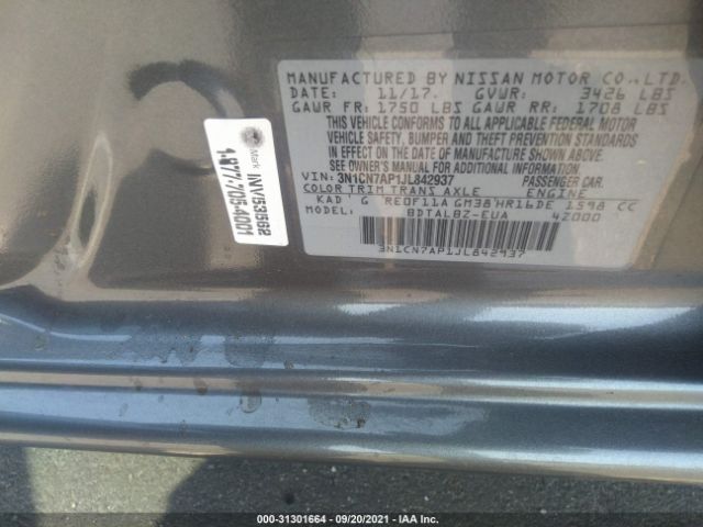 Photo 8 VIN: 3N1CN7AP1JL842937 - NISSAN VERSA SEDAN 