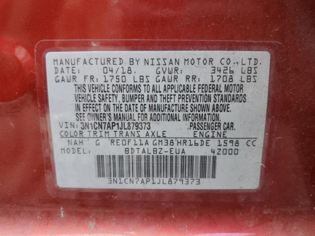 Photo 9 VIN: 3N1CN7AP1JL879373 - NISSAN VERSA S 