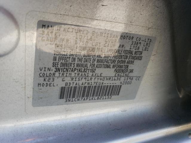 Photo 11 VIN: 3N1CN7AP1KL821152 - NISSAN VERSA S 