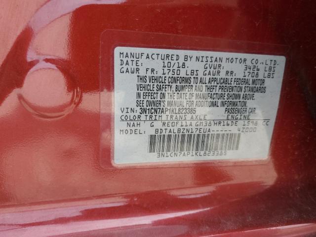 Photo 12 VIN: 3N1CN7AP1KL823385 - NISSAN VERSA 