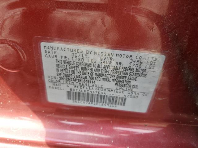 Photo 11 VIN: 3N1CN7AP1KL849114 - NISSAN VERSA 