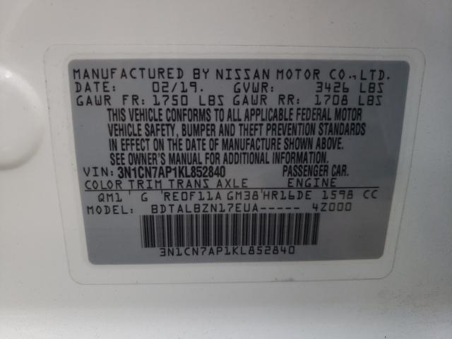 Photo 9 VIN: 3N1CN7AP1KL852840 - NISSAN VERSA S 