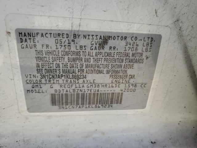 Photo 11 VIN: 3N1CN7AP1KL869234 - NISSAN VERSA 