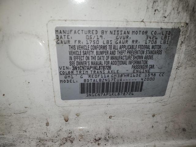 Photo 12 VIN: 3N1CN7AP1KL878726 - NISSAN VERSA S 