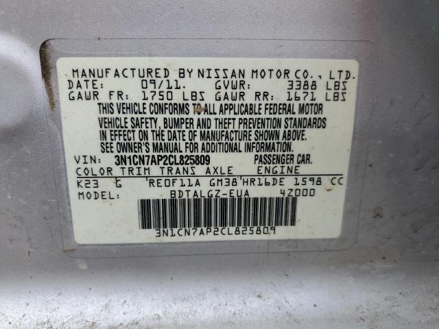 Photo 11 VIN: 3N1CN7AP2CL825809 - NISSAN VERSA S 