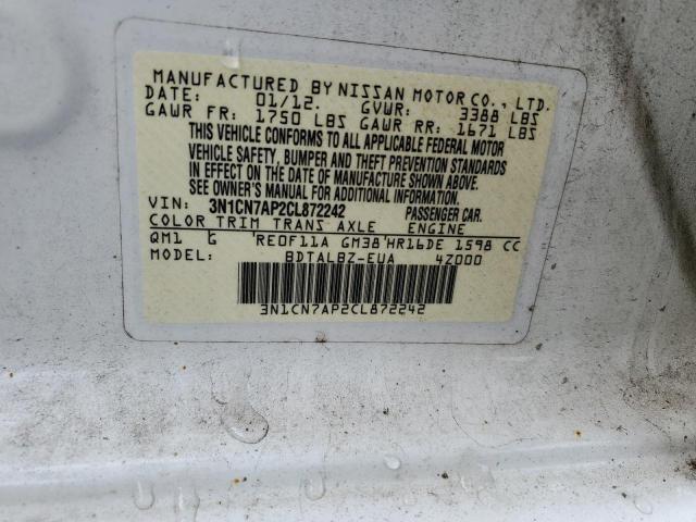 Photo 11 VIN: 3N1CN7AP2CL872242 - NISSAN VERSA 