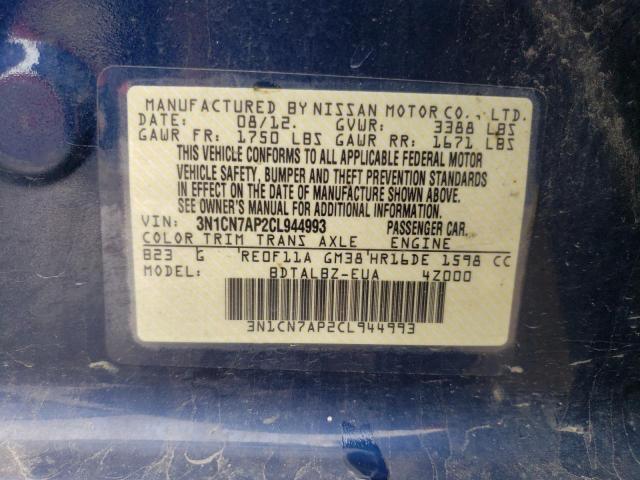 Photo 11 VIN: 3N1CN7AP2CL944993 - NISSAN VERSA 