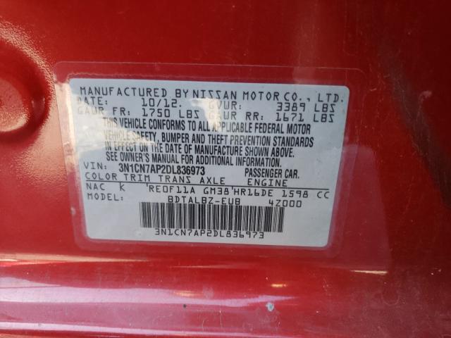 Photo 9 VIN: 3N1CN7AP2DL836973 - NISSAN VERSA S 