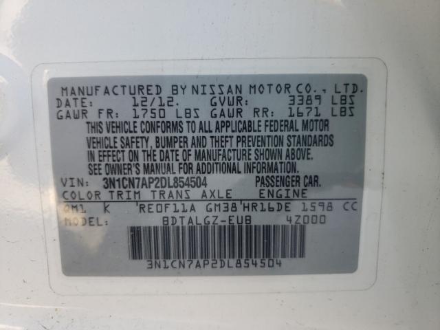 Photo 9 VIN: 3N1CN7AP2DL854504 - NISSAN VERSA S 