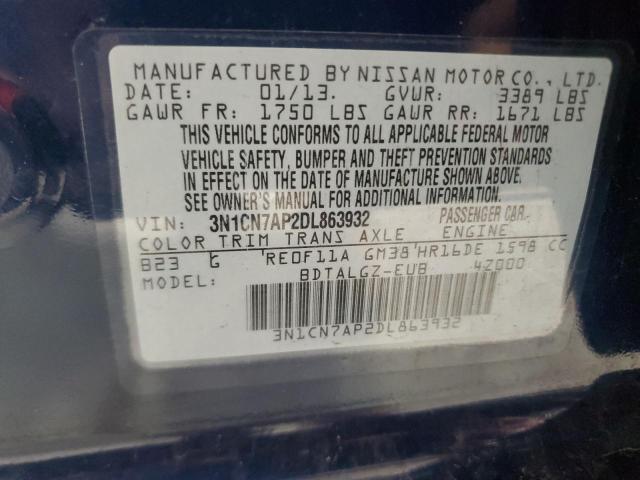 Photo 11 VIN: 3N1CN7AP2DL863932 - NISSAN VERSA S 