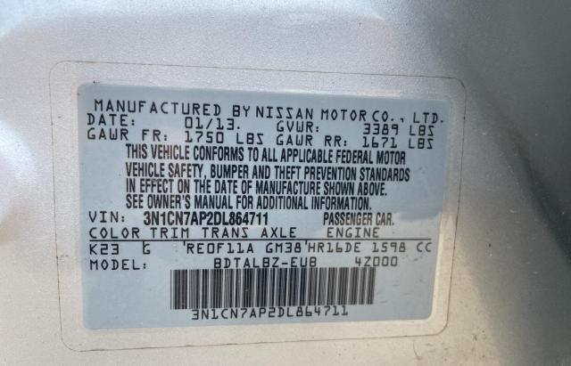 Photo 9 VIN: 3N1CN7AP2DL864711 - NISSAN VERSA 