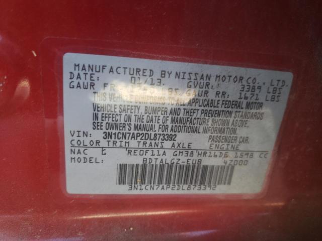 Photo 9 VIN: 3N1CN7AP2DL873392 - NISSAN VERSA S 