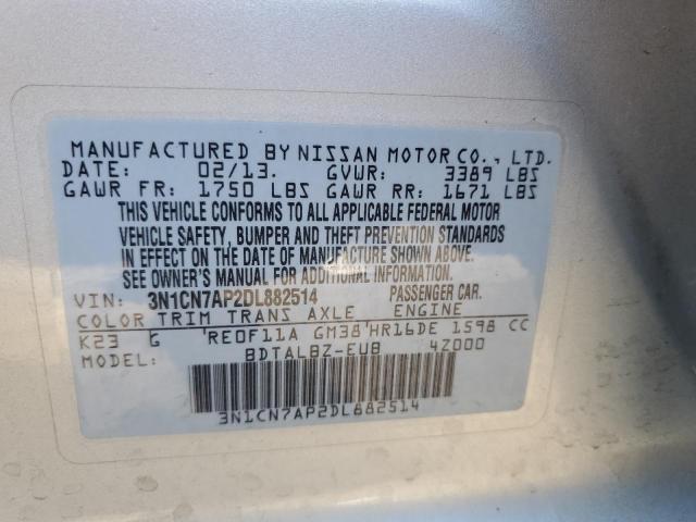 Photo 11 VIN: 3N1CN7AP2DL882514 - NISSAN VERSA S 