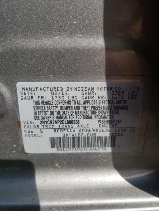 Photo 9 VIN: 3N1CN7AP2DL886238 - NISSAN VERSA S 