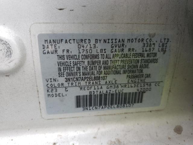 Photo 11 VIN: 3N1CN7AP2EL808107 - NISSAN VERSA S 