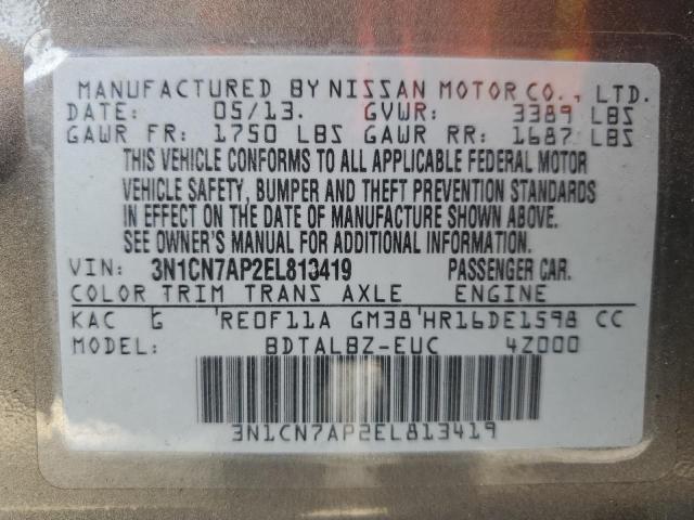 Photo 11 VIN: 3N1CN7AP2EL813419 - NISSAN VERSA 