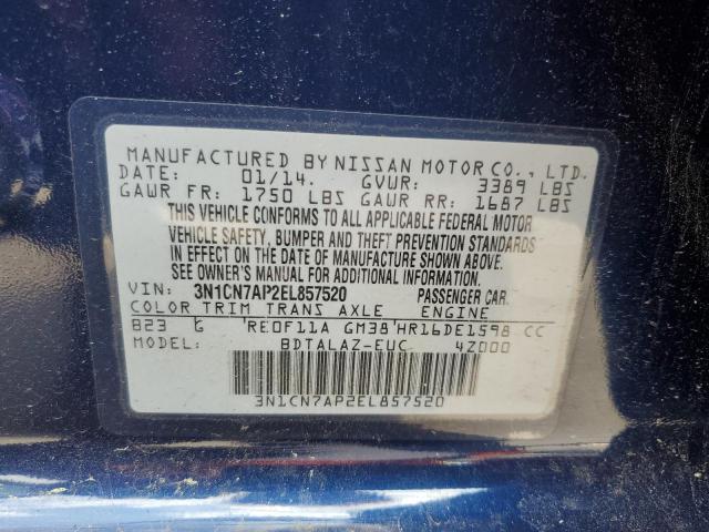 Photo 11 VIN: 3N1CN7AP2EL857520 - NISSAN VERSA 4D 