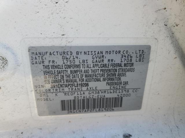 Photo 11 VIN: 3N1CN7AP2FL819206 - NISSAN VERSA S 