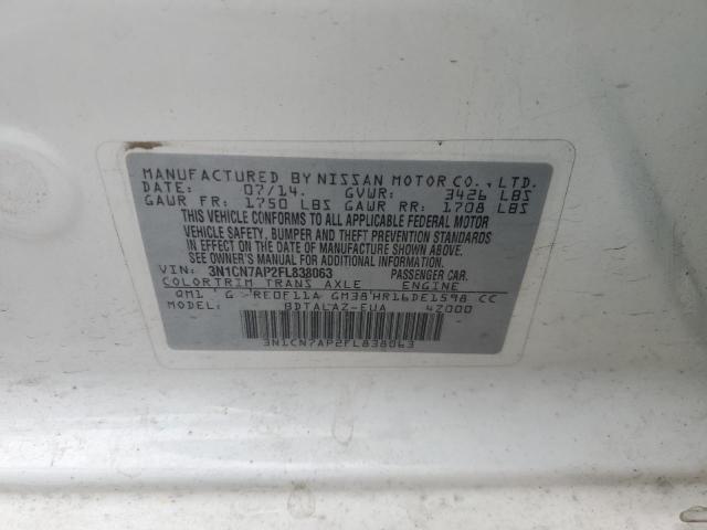 Photo 11 VIN: 3N1CN7AP2FL838063 - NISSAN VERSA S 