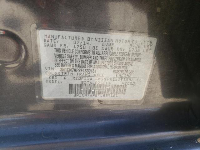 Photo 11 VIN: 3N1CN7AP2FL839181 - NISSAN VERSA S 