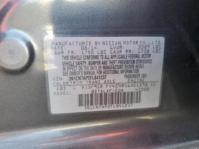 Photo 11 VIN: 3N1CN7AP2FL841237 - NISSAN VERSA S 