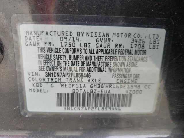 Photo 11 VIN: 3N1CN7AP2FL859446 - NISSAN VERSA 