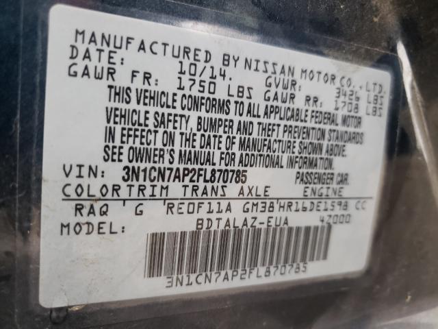 Photo 9 VIN: 3N1CN7AP2FL870785 - NISSAN VERSA S 