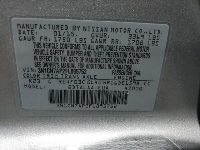 Photo 11 VIN: 3N1CN7AP2FL895752 - NISSAN VERSA S 