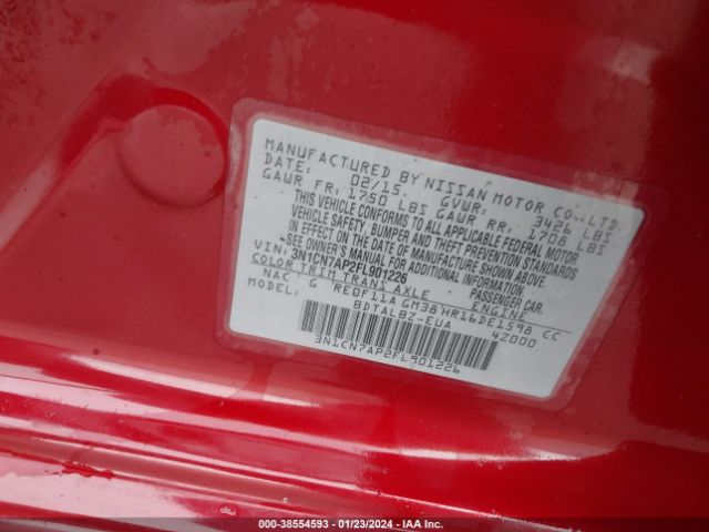 Photo 8 VIN: 3N1CN7AP2FL901226 - NISSAN VERSA 