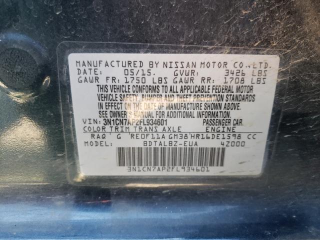 Photo 9 VIN: 3N1CN7AP2FL934601 - NISSAN VERSA S 