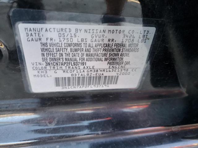 Photo 12 VIN: 3N1CN7AP2FL937191 - NISSAN VERSA S 